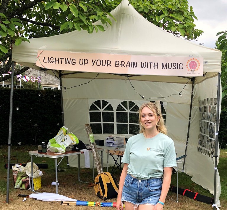 photo of Georgina at the Green Man festival stand